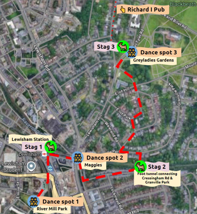 Map of the tour route