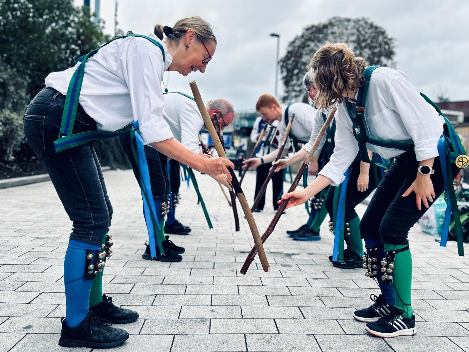 Quaggy Morris dancing in Catford during our Stag Tour